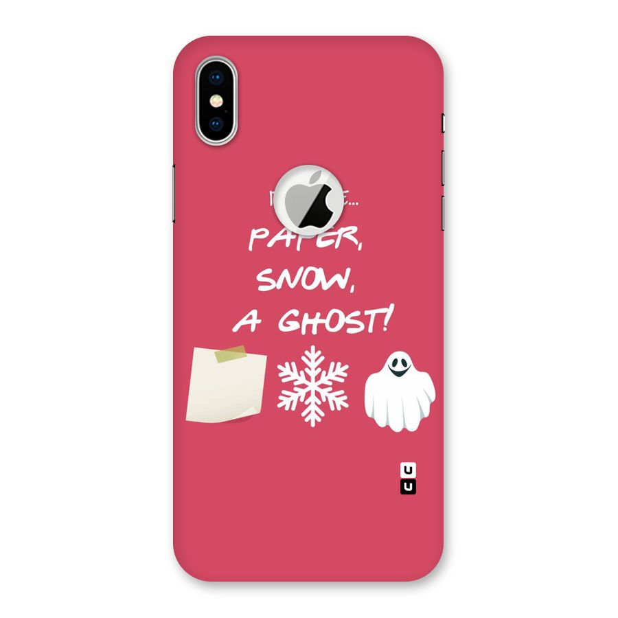 Snow Paper Back Case for iPhone XS Logo Cut