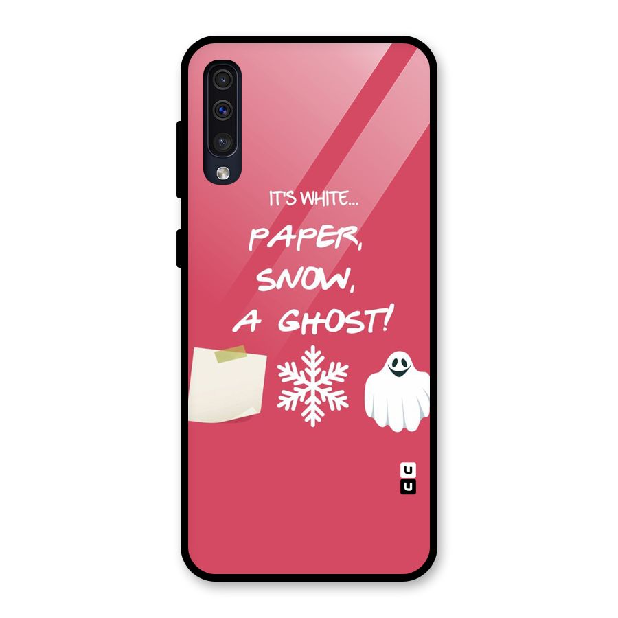 Snow Paper Glass Back Case for Galaxy A50