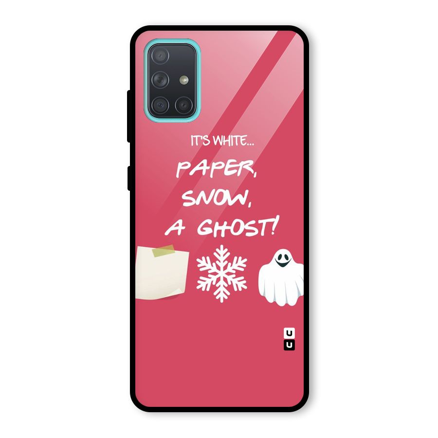 Snow Paper Glass Back Case for Galaxy A71