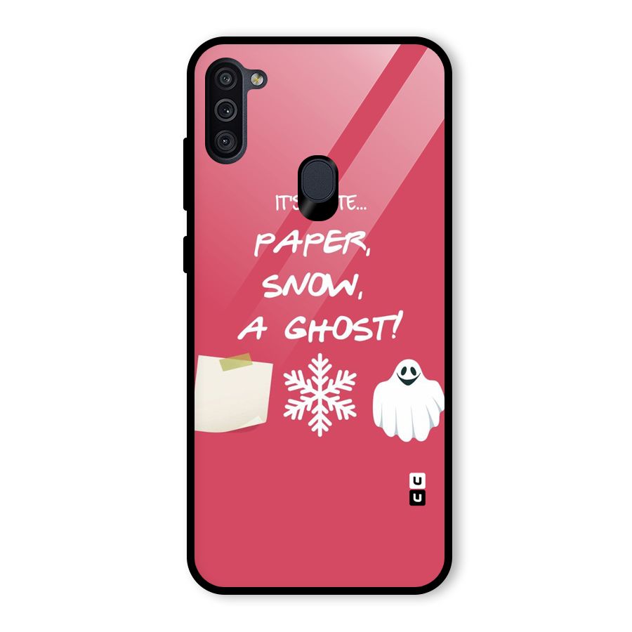 Snow Paper Glass Back Case for Galaxy M11