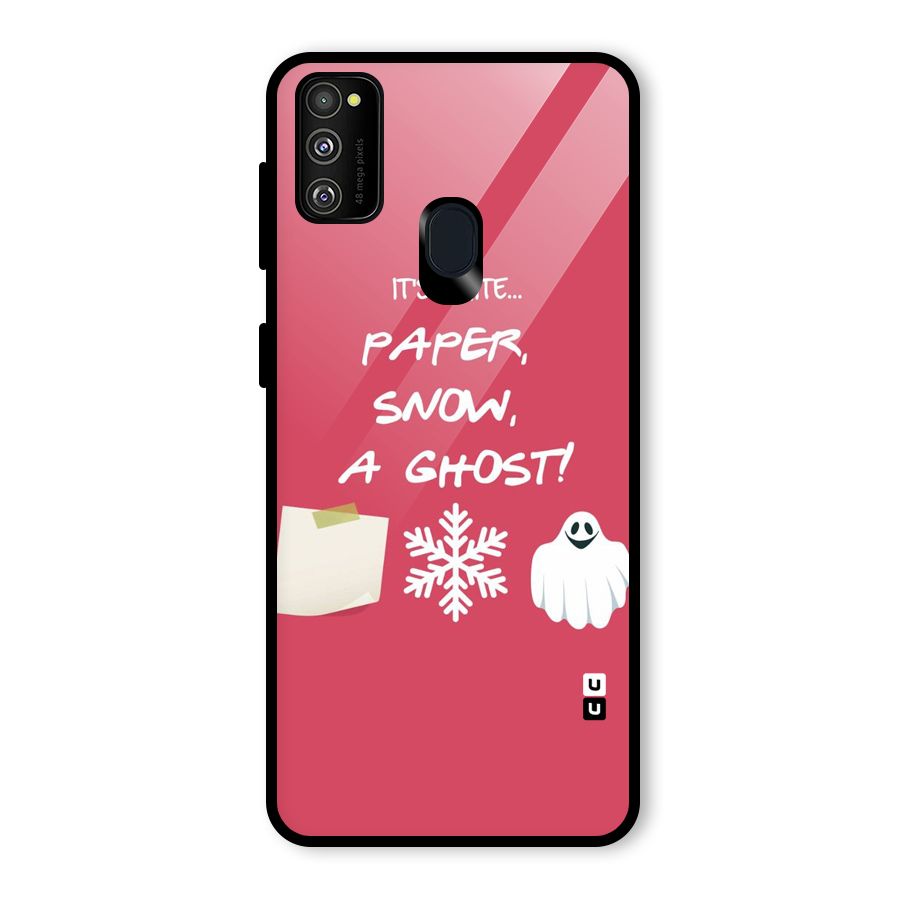 Snow Paper Glass Back Case for Galaxy M30s
