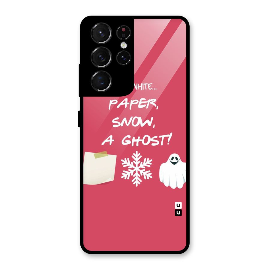 Snow Paper Glass Back Case for Galaxy S21 Ultra 5G