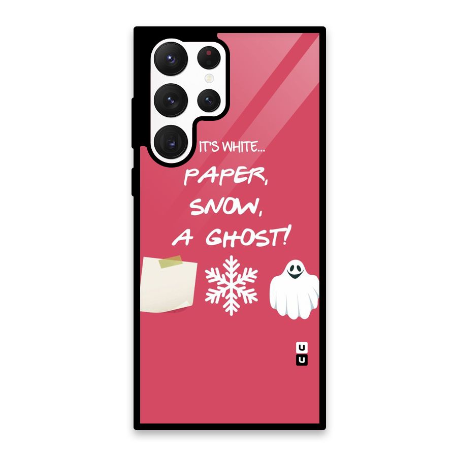 Snow Paper Glass Back Case for Galaxy S22 Ultra 5G