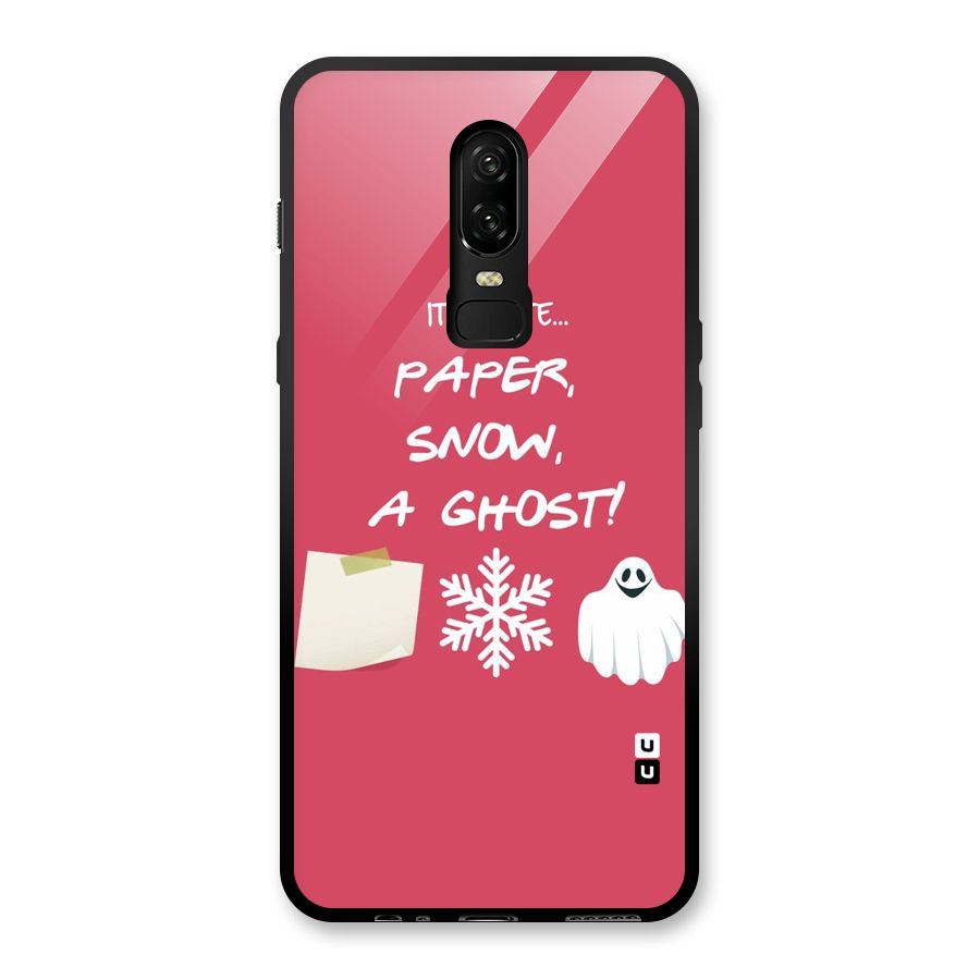 Snow Paper Glass Back Case for OnePlus 6