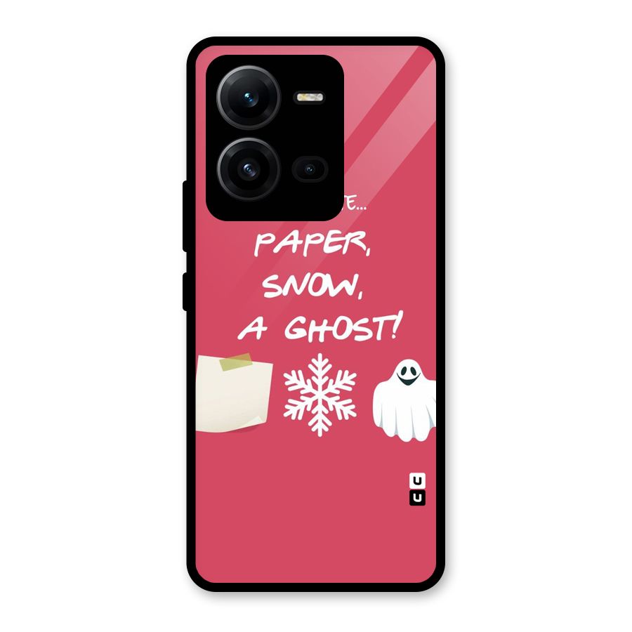 Snow Paper Glass Back Case for Vivo V25
