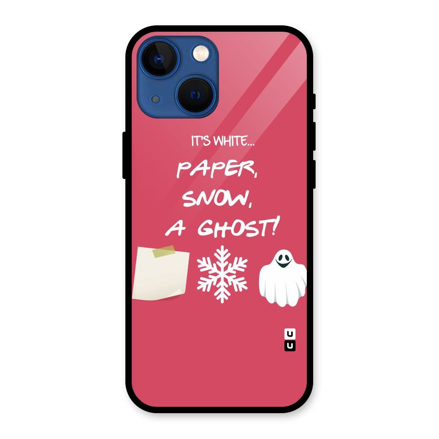 Snow Paper Glass Back Case for iPhone 13 Mini