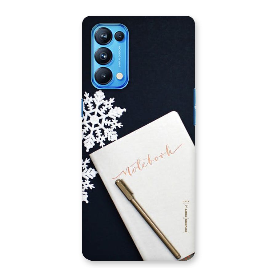Snowflake Notebook Back Case for Oppo Reno5 Pro 5G