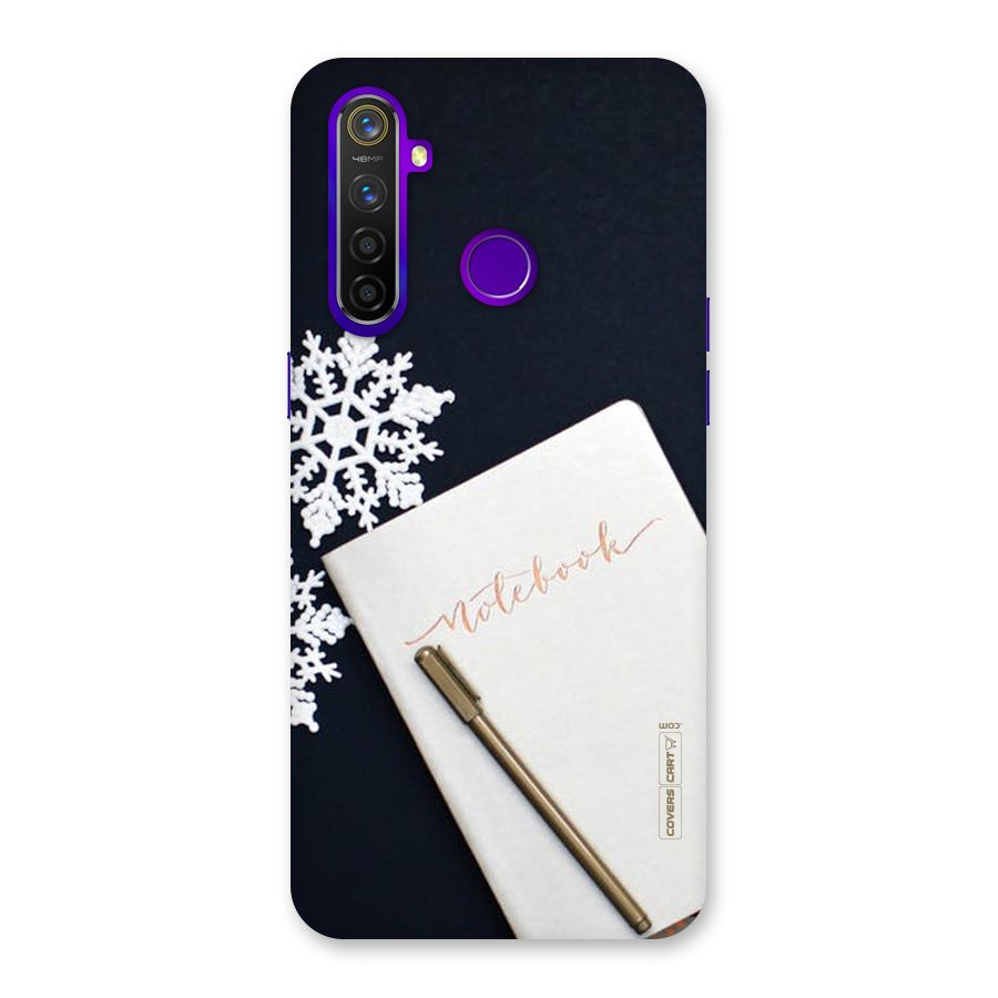 Snowflake Notebook Back Case for Realme 5 Pro