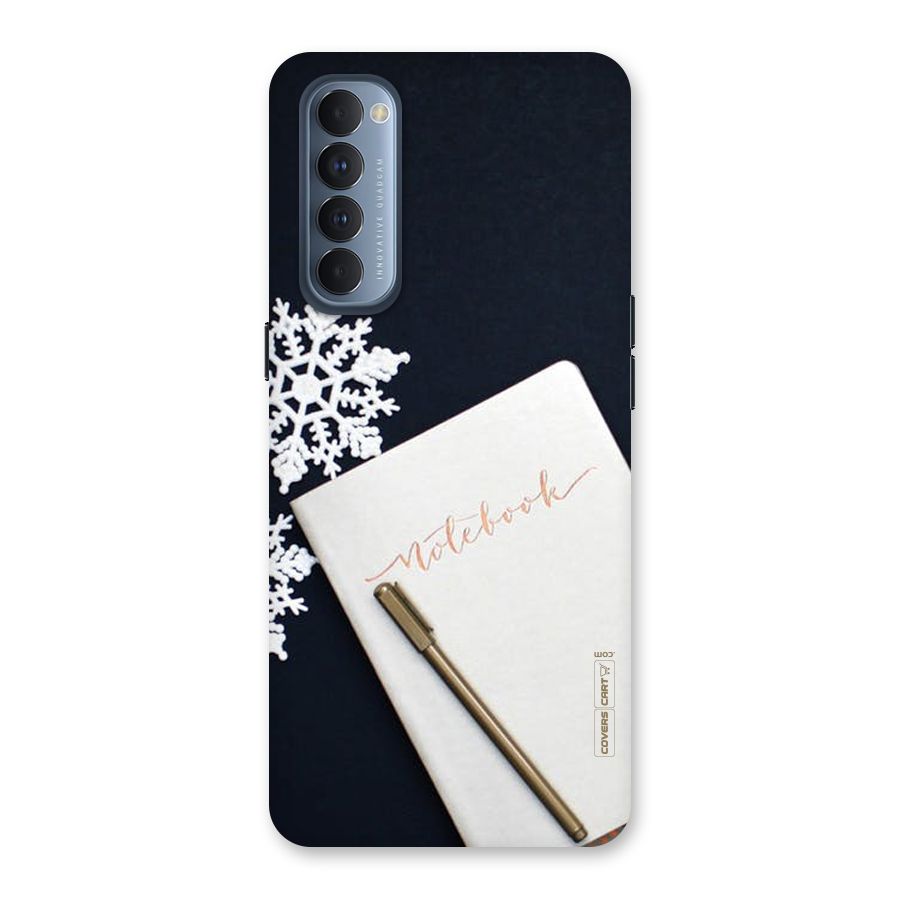 Snowflake Notebook Back Case for Reno4 Pro
