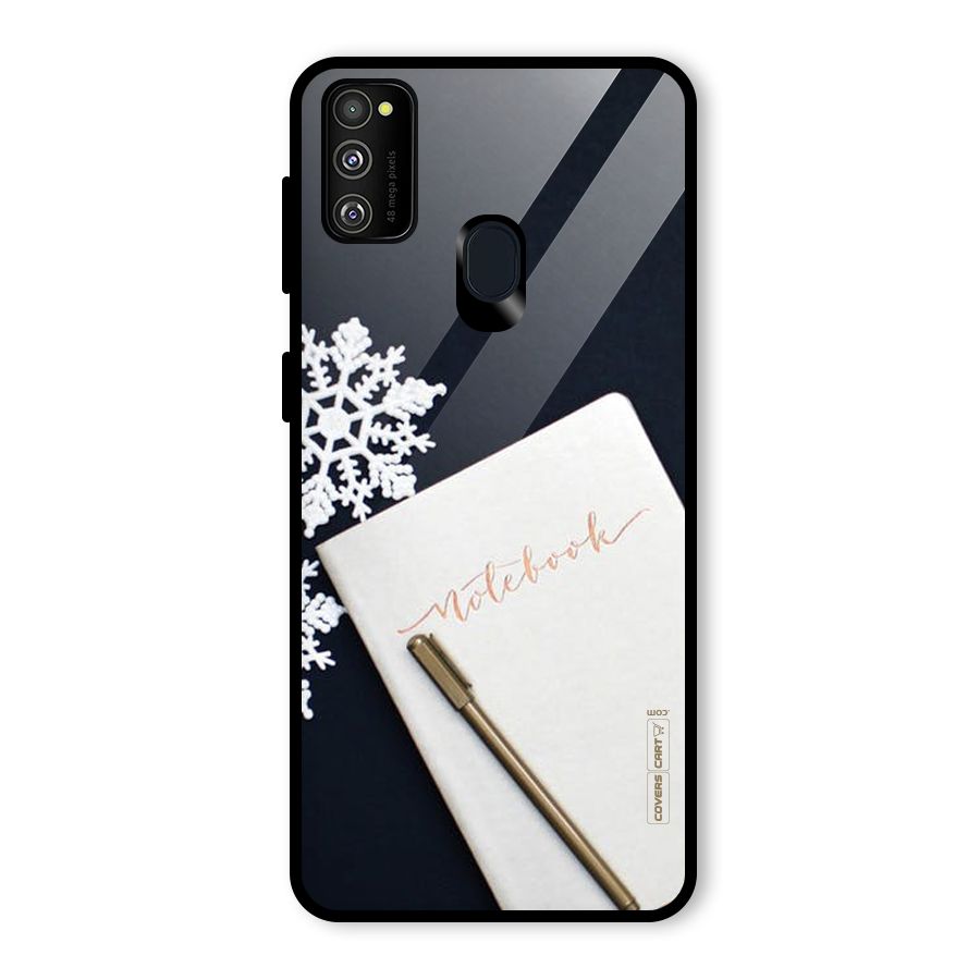 Snowflake Notebook Glass Back Case for Galaxy M30s