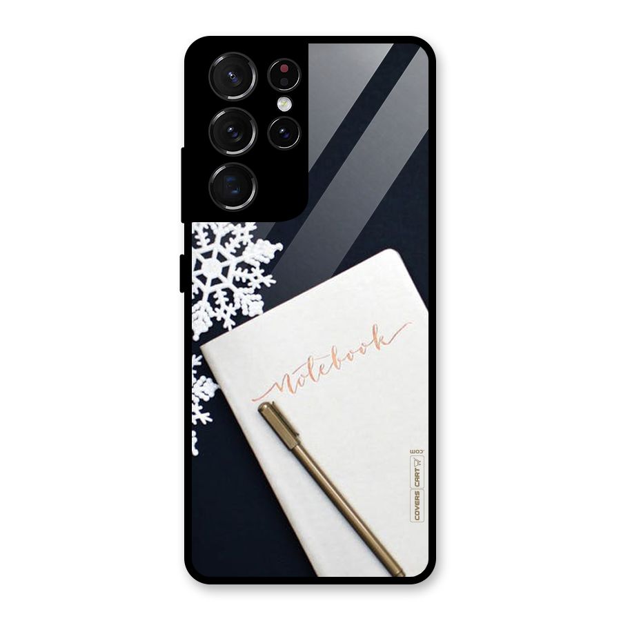 Snowflake Notebook Glass Back Case for Galaxy S21 Ultra 5G