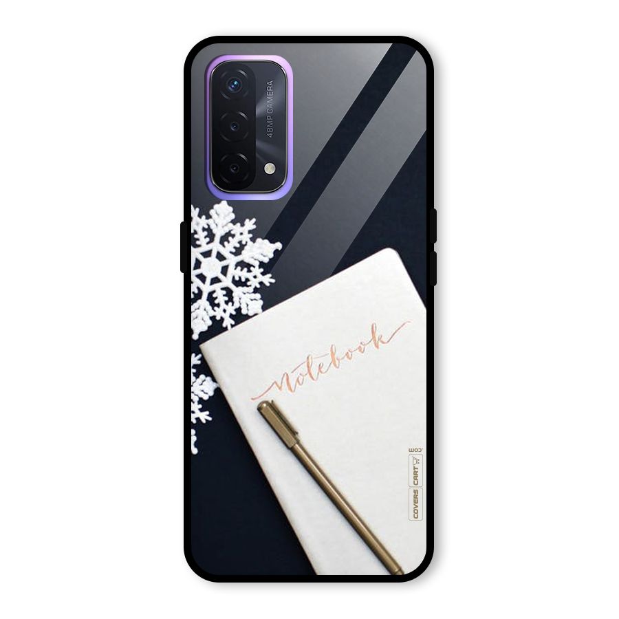 Snowflake Notebook Glass Back Case for Oppo A74 5G