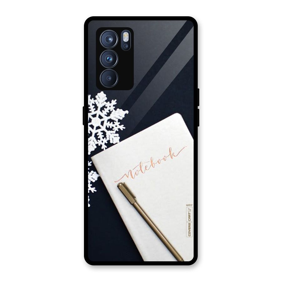 Snowflake Notebook Glass Back Case for Oppo Reno6 Pro 5G