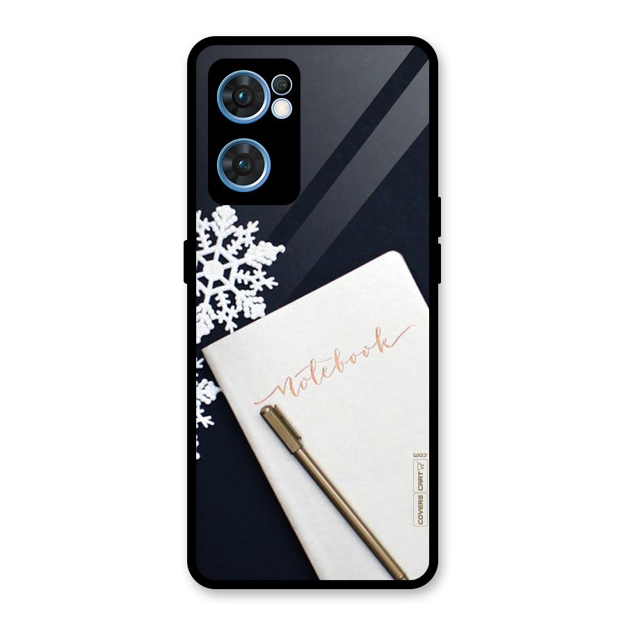 Snowflake Notebook Glass Back Case for Oppo Reno7 5G
