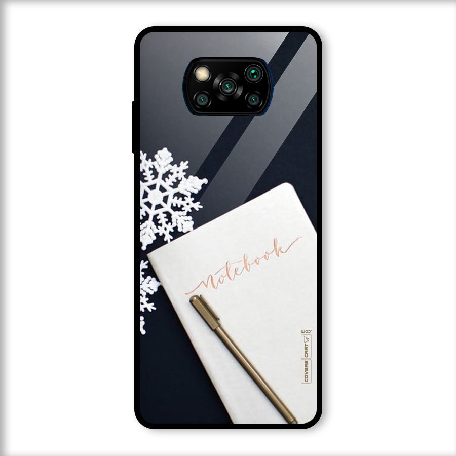 Snowflake Notebook Glass Back Case for Poco X3