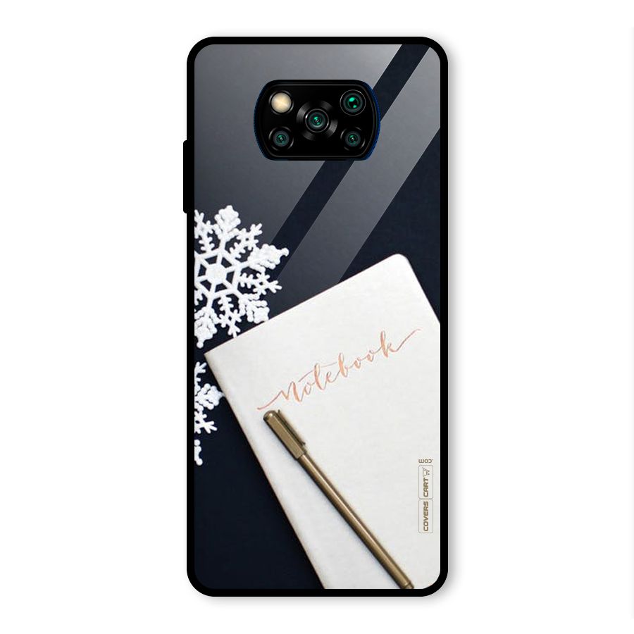 Snowflake Notebook Glass Back Case for Poco X3 Pro