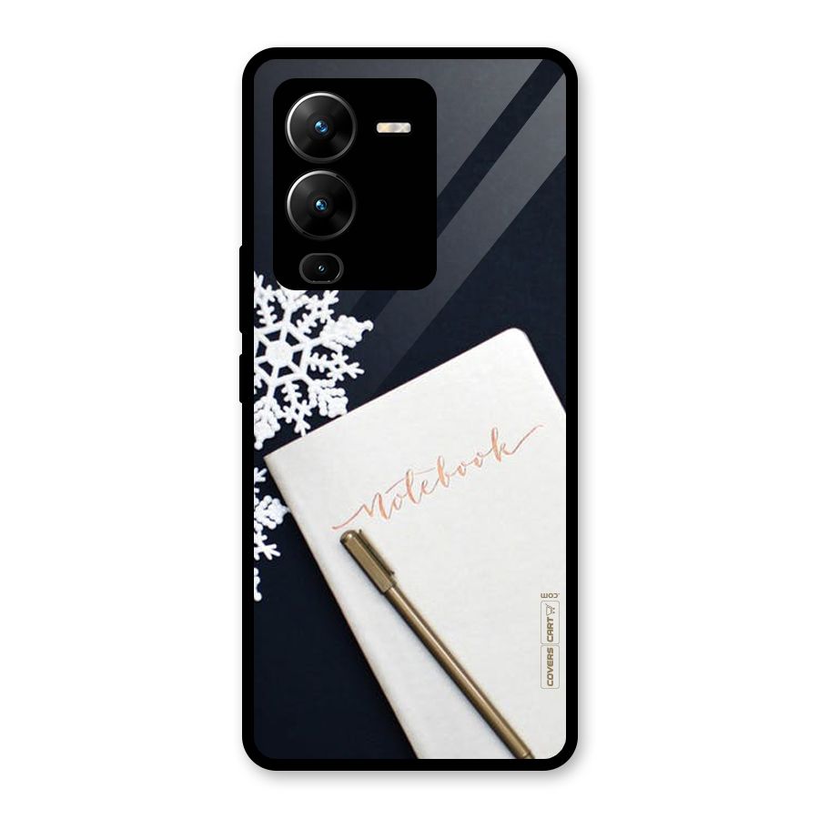 Snowflake Notebook Glass Back Case for Vivo V25 Pro