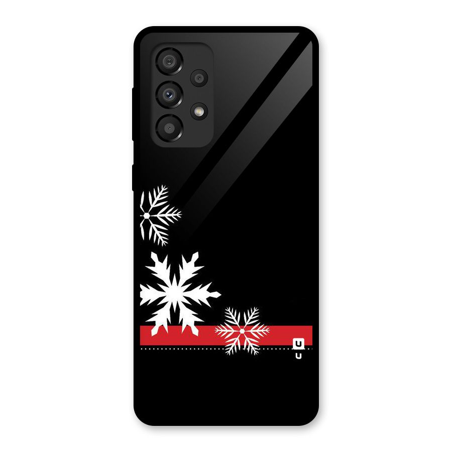 Snowflake Ribbon Glass Back Case for Galaxy A33 5G