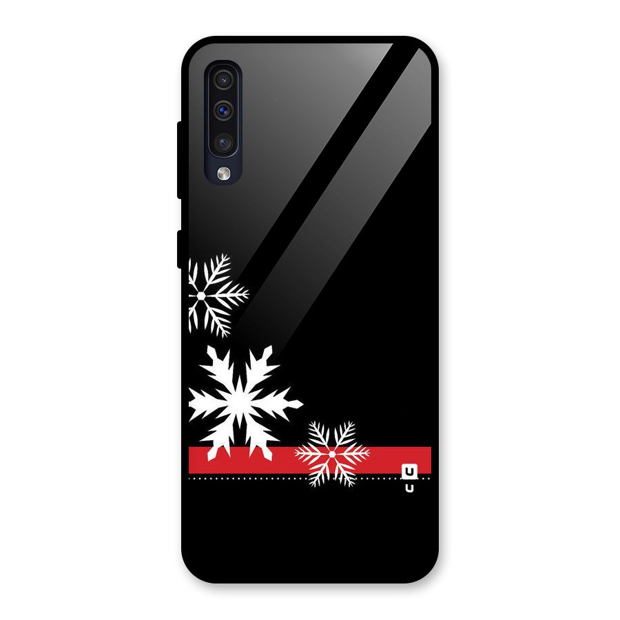 Snowflake Ribbon Glass Back Case for Galaxy A50