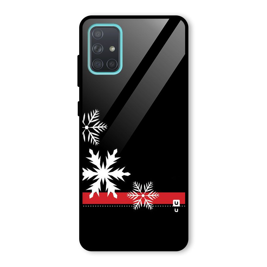 Snowflake Ribbon Glass Back Case for Galaxy A71
