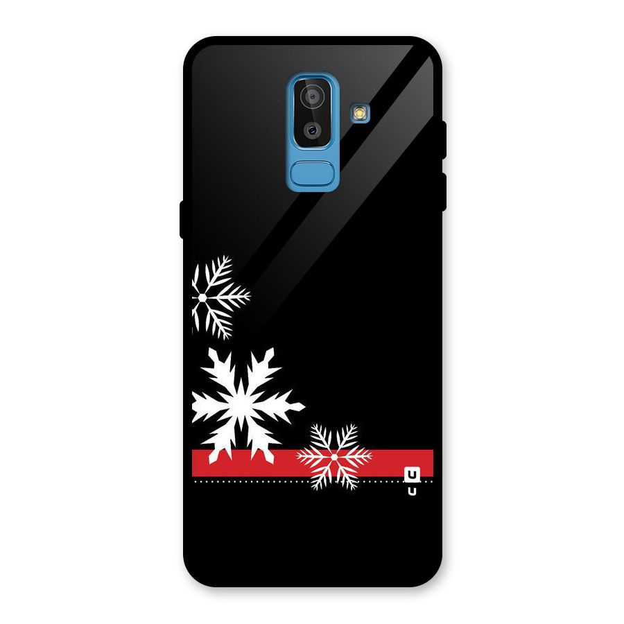 Snowflake Ribbon Glass Back Case for Galaxy J8