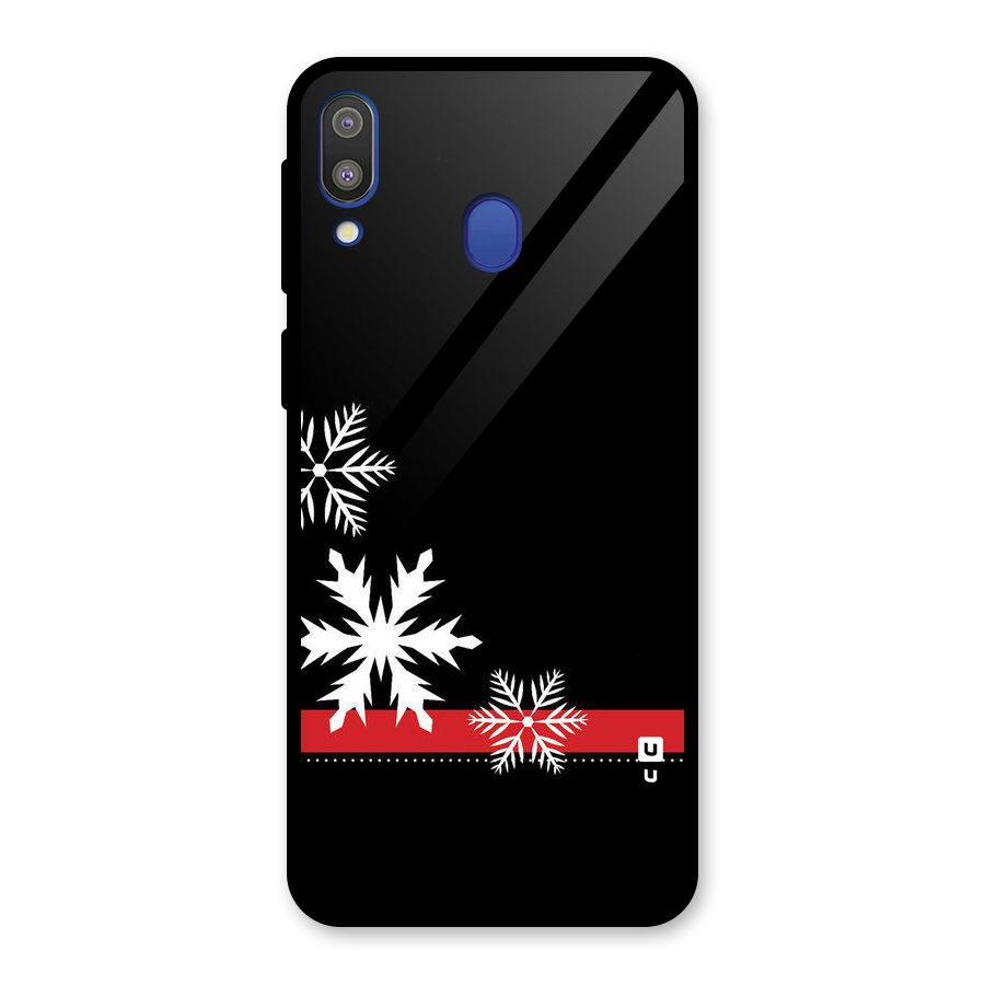 Snowflake Ribbon Glass Back Case for Galaxy M20