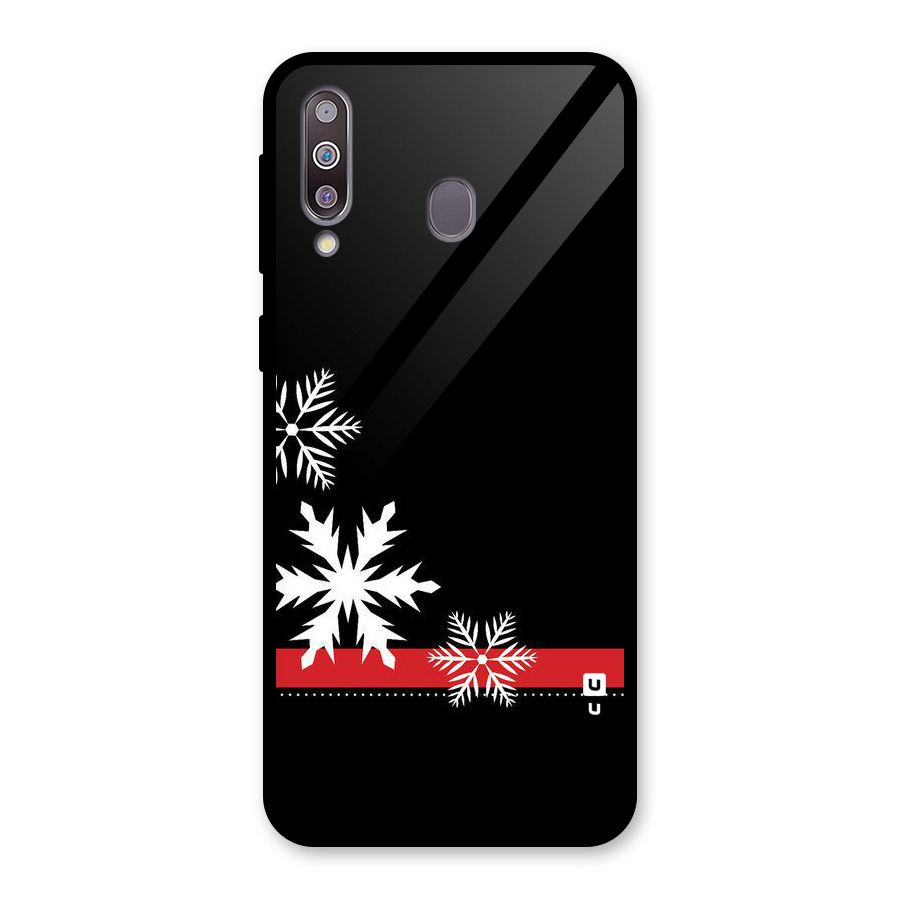 Snowflake Ribbon Glass Back Case for Galaxy M30