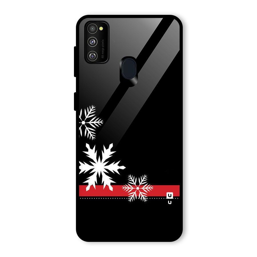 Snowflake Ribbon Glass Back Case for Galaxy M30s