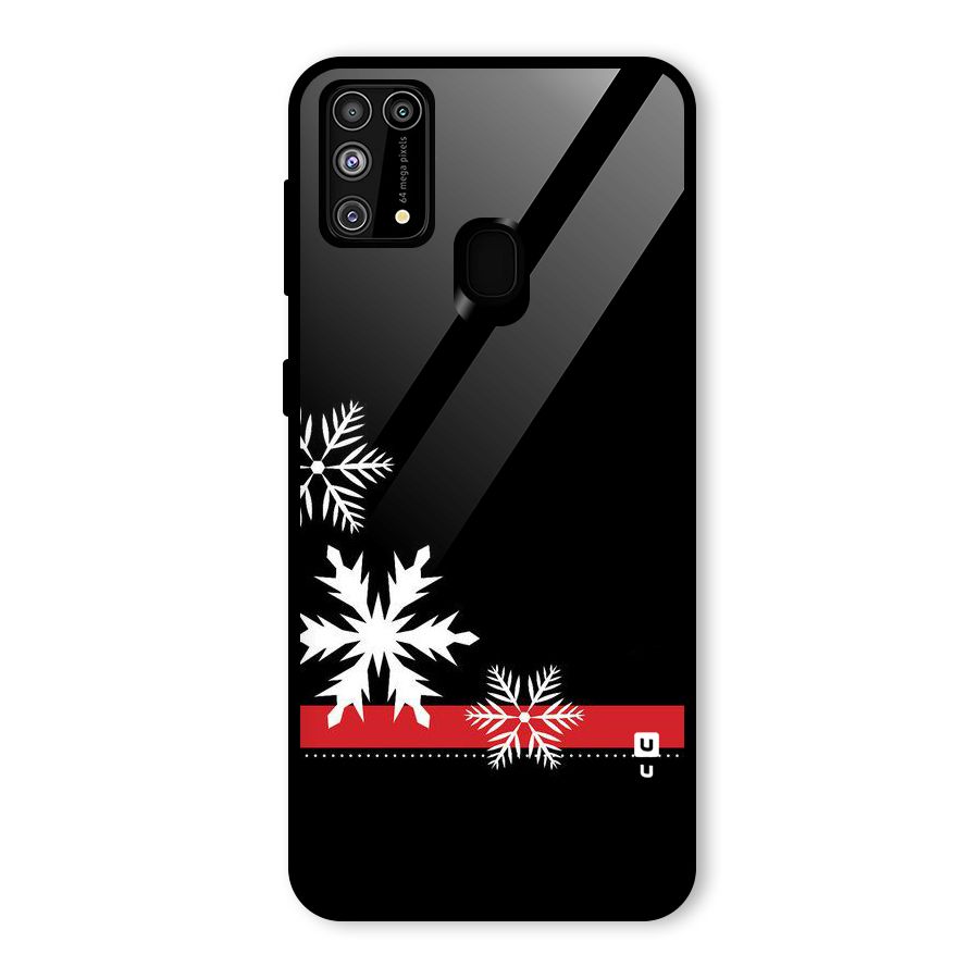 Snowflake Ribbon Glass Back Case for Galaxy M31