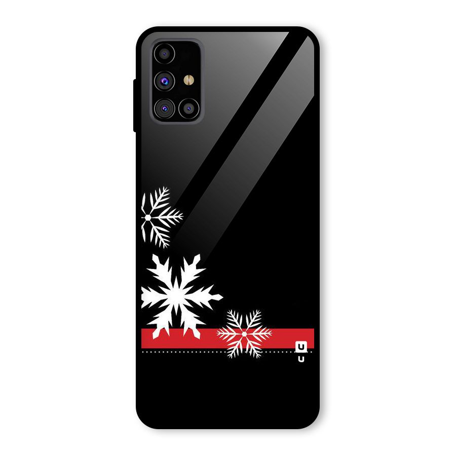 Snowflake Ribbon Glass Back Case for Galaxy M31s