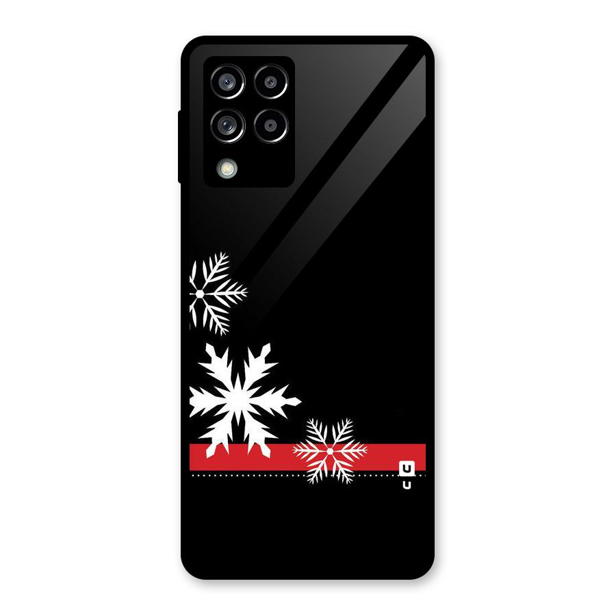 Snowflake Ribbon Glass Back Case for Galaxy M53 5G