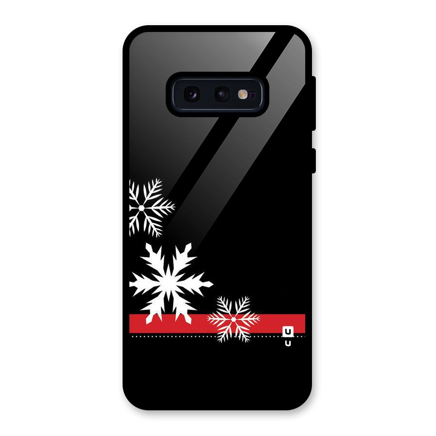 Snowflake Ribbon Glass Back Case for Galaxy S10e