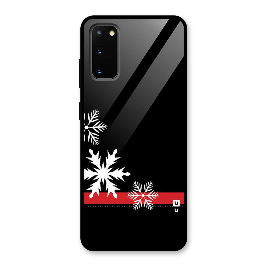 Snowflake Ribbon Glass Back Case for Galaxy S20
