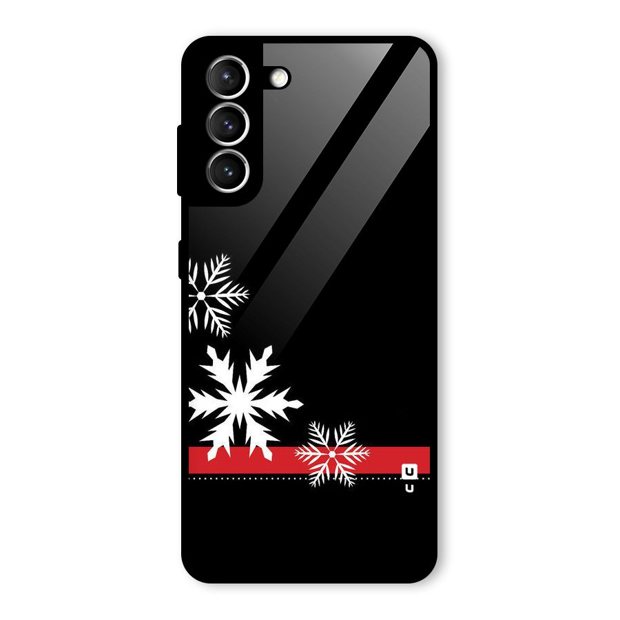 Snowflake Ribbon Glass Back Case for Galaxy S21 5G