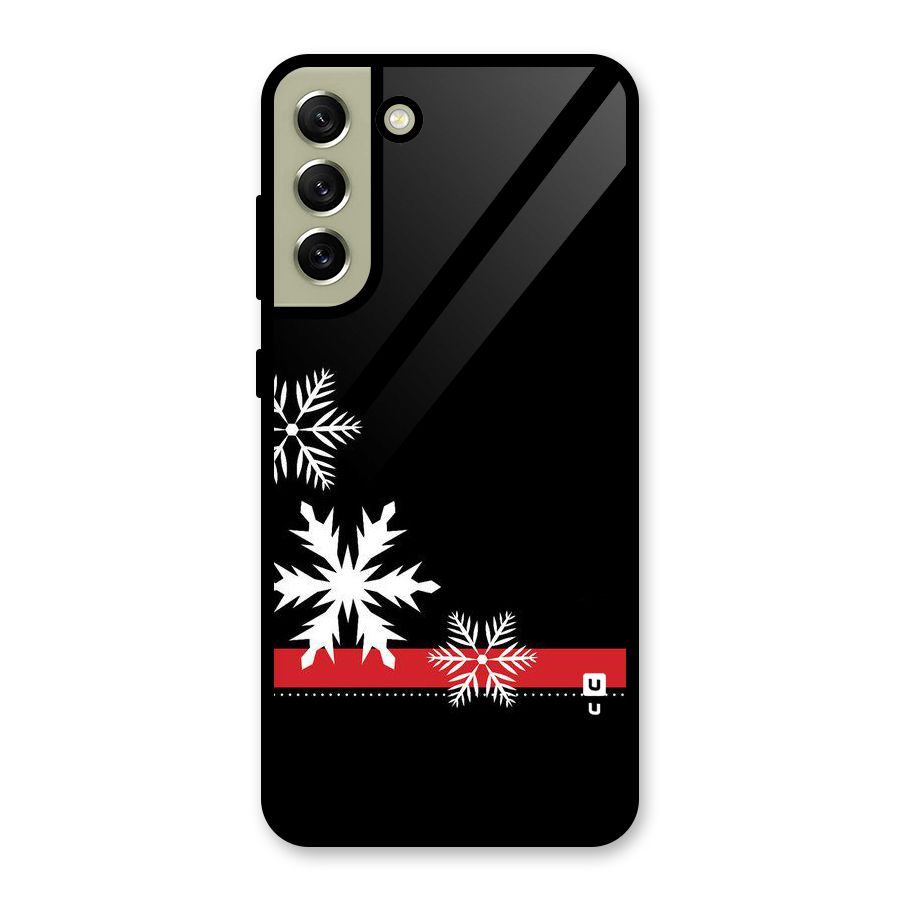 Snowflake Ribbon Glass Back Case for Galaxy S21 FE 5G