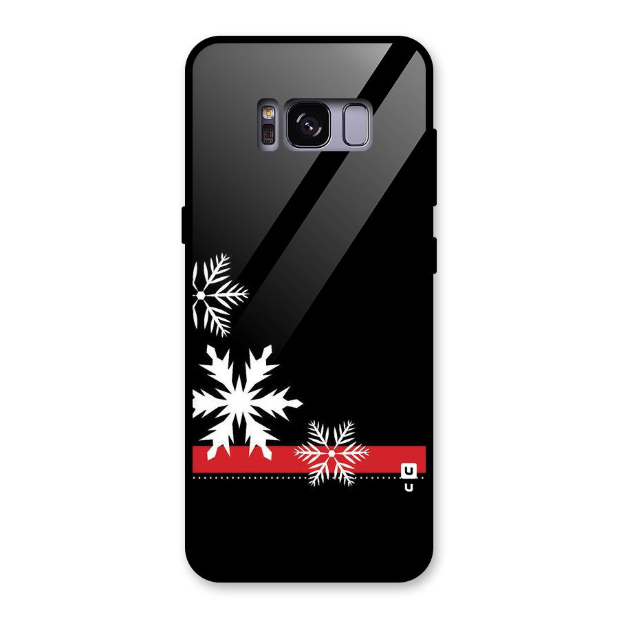 Snowflake Ribbon Glass Back Case for Galaxy S8