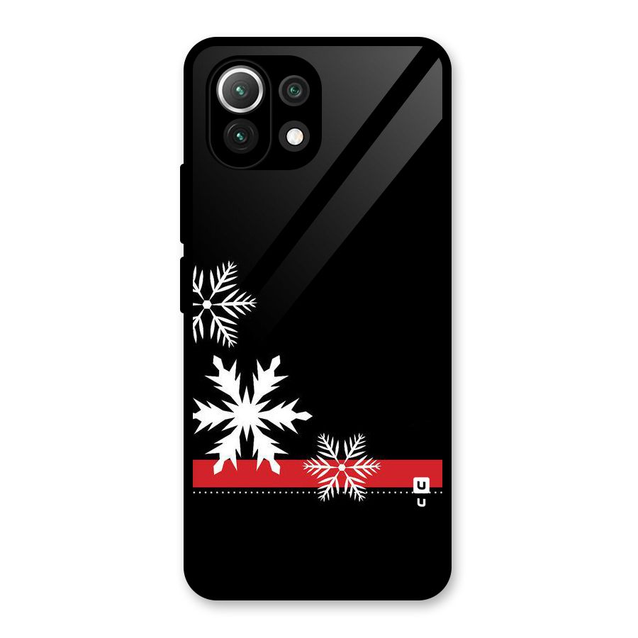 Snowflake Ribbon Glass Back Case for Mi 11 Lite NE 5G