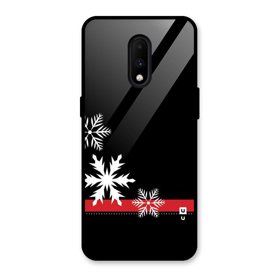 Snowflake Ribbon Glass Back Case for OnePlus 7