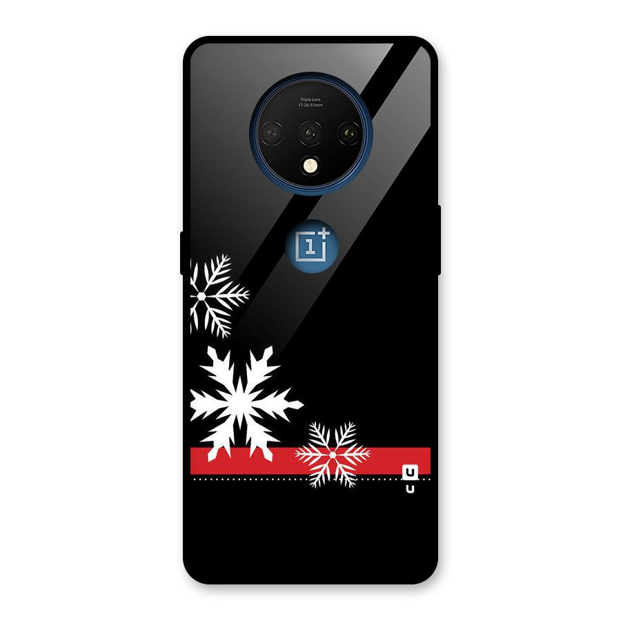 Snowflake Ribbon Glass Back Case for OnePlus 7T