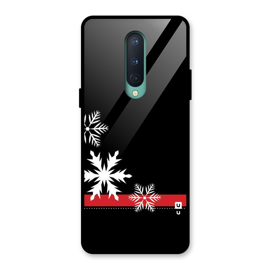 Snowflake Ribbon Glass Back Case for OnePlus 8