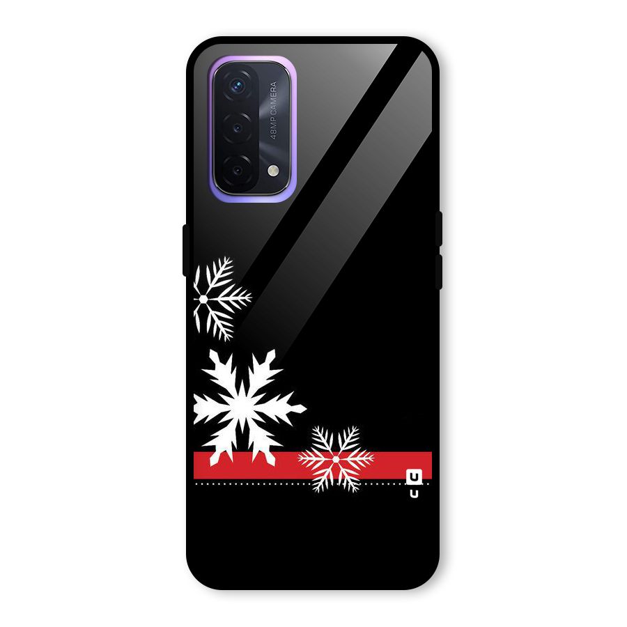 Snowflake Ribbon Glass Back Case for Oppo A74 5G