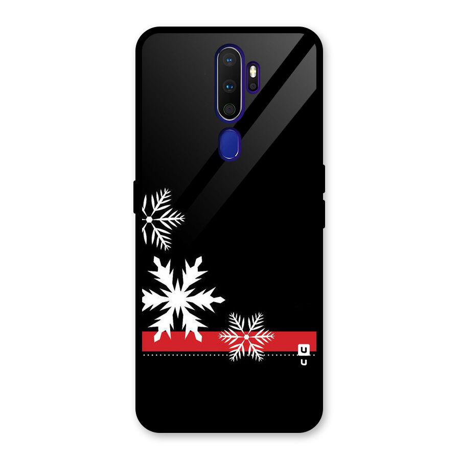 Snowflake Ribbon Glass Back Case for Oppo A9 (2020)