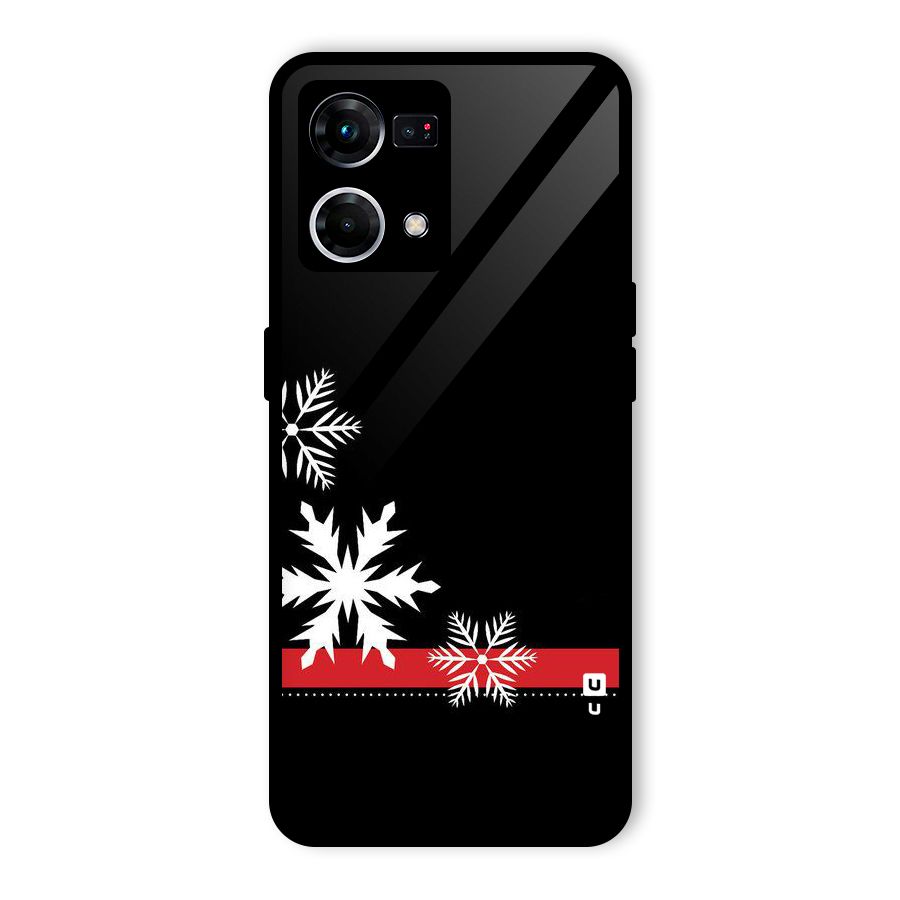 Snowflake Ribbon Glass Back Case for Oppo F21s Pro 4G