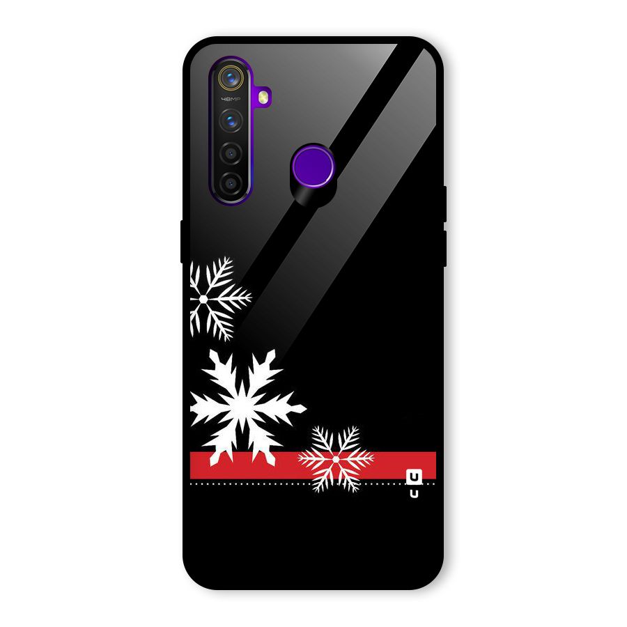 Snowflake Ribbon Glass Back Case for Realme 5 Pro