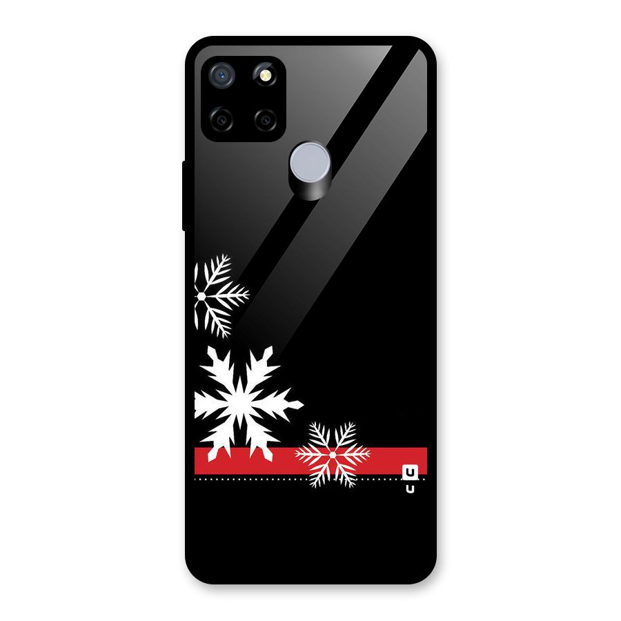 Snowflake Ribbon Glass Back Case for Realme C15