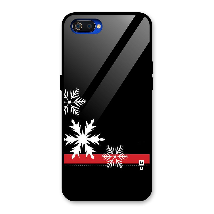 Snowflake Ribbon Glass Back Case for Realme C2