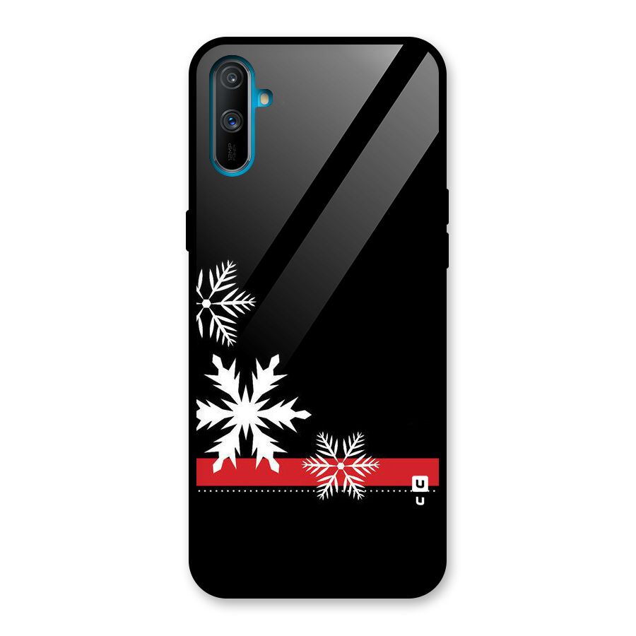 Snowflake Ribbon Glass Back Case for Realme C3