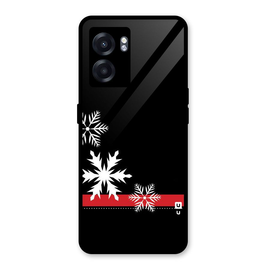 Snowflake Ribbon Glass Back Case for Realme Narzo 50 5G