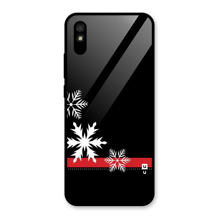 Snowflake Ribbon Glass Back Case for Redmi 9A