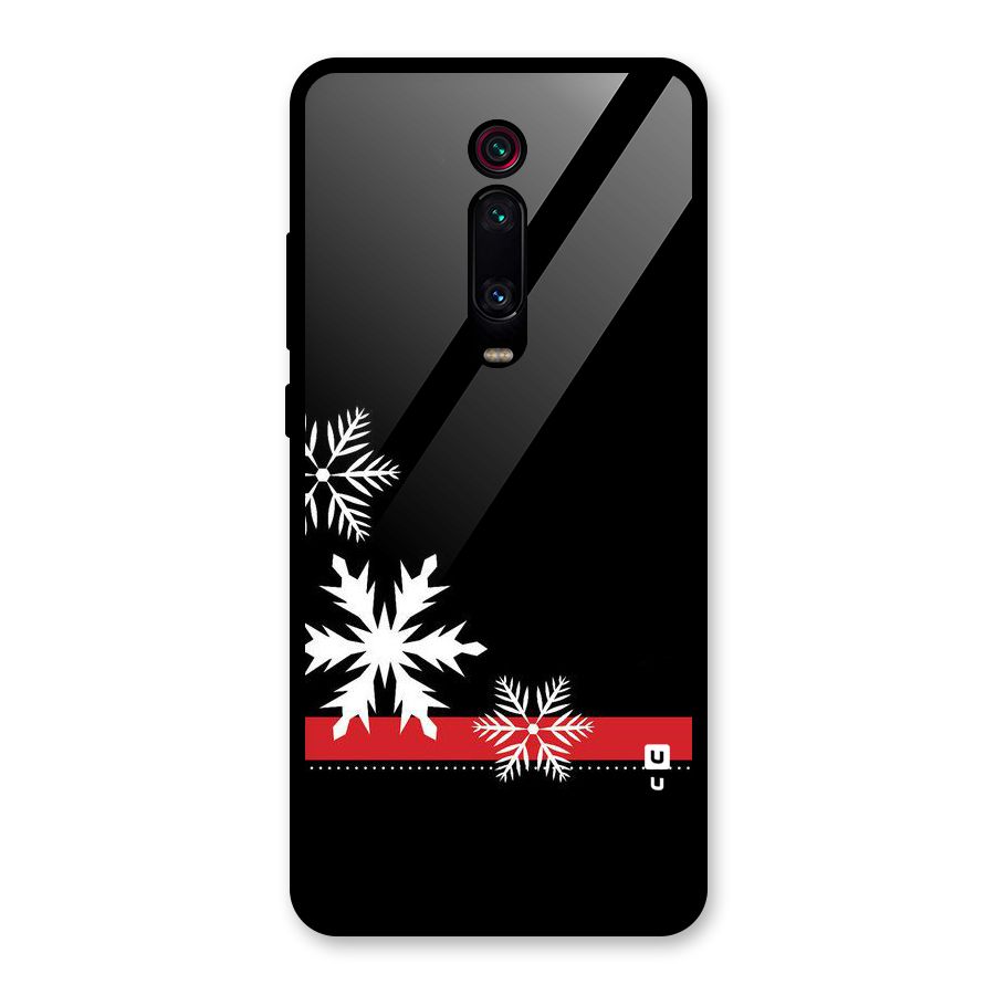 Snowflake Ribbon Glass Back Case for Redmi K20 Pro